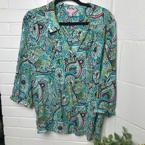 {Lilly Pulitzer} Paisley Floral Top